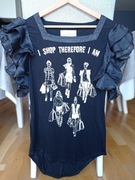 Ground Zero S t-shirt z falbanami na ramionach