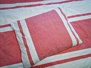 Ikea pościel Bjornloka czerwono biała pasy bawełna retro 200x200 50x60
