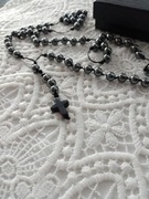 Rozaniec z kamieniami hematyt 48cm męski Różaniec