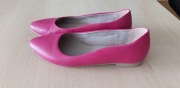Baleriny Tamaris, skórzane, różowe, rozmiar 38.5