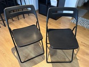 2x Krzesło IKEA NISSE – składane, czarne, jak nowe!