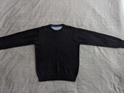 Szary elegancki wełniany sweter Coney Island L wełna merino jak nowy