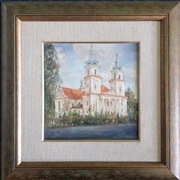 Obraz olejny Kościół św. Idziego w Mikorzyn gmina Kępno L. Szwancar