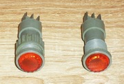 Lampka kontrolna pomarańczowa z żarówką 12 V / 2 W. 2 szt. RETRO, PRL