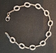 Bransoletka damska srebro 925 cyrkonia 19cm 13g