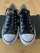 trampki CONVERSE r. 38/39, skórzane, czarne - nowe