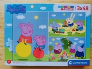 Puzzle, Peppa, Clementoni, Super color, 3x48 el. 4+