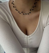 naszyjnik w kolorze srebrnym choker stal elegancki 