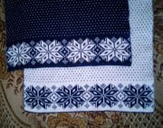 Szalik wzór skandynawski, dwustronny 