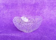 Kryształowa misa PRL 18 cm wachlarz – Huta Julia, 674g, stan bdb