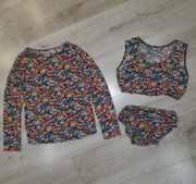 73. komplet kąpielowy bluzka stanik top majtki 146