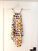 Biała panterkowa bluzka Boohoo 40L w panterkę na ramiączkach croptop