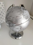 Srebrny globus dekoracja Glamour 