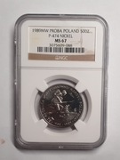 Próba NIKIEL 500 zł 1989 Wojna Obronna - NGC MS67