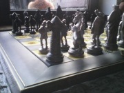 Piękne szachy średniowieczne ręcznie odlewane lux