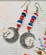 Kot kotek na księżycu księżyce kamienie naturalne półszlachetne koty kotki