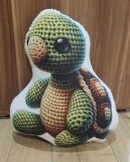 Poduszka dekoracyjna 50cm Żółw haftowany