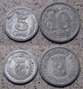 Francja - zestaw 5 i 10 centimes 1921 Evreux