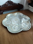 Stara taca posrebrzana bliskowschodnia patera 