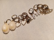 Kolczyki damskie 6 par kolor złoty