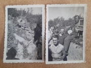 Zdjęcia żołnierze WH w okopie nieśmiertelnik drogowskazy na stanowiska