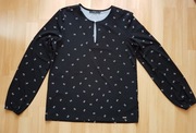 MOHITO bluzka czarna elegancka kokardki dekolt łezka XS/34