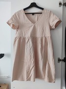 Shein beżowa sukienka XS babydoll nowa 100% bawełn