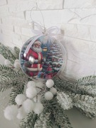 Bombka akrylowa Mikołaj z choinką