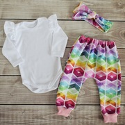 Komplet niemowlęcy 3w1 (body, spodnie, opaska)