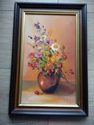 Obraz wazon z kwiatami na płótnie olejny 