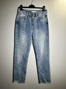 Jeansy spodnie damskie wysoki stan 36 s jasne niebieskie proste nogawki