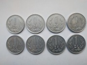 Moneta 1 zł PRL zestaw 8 szt. z 1986 roku,mennicze
