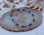 Bransoletka lapis lazuli, labradoryt i biały topaz