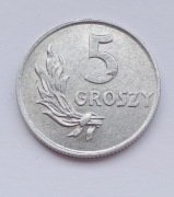 Moneta 5 groszy 1949 r super stan