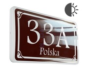 PODŚWIETLANY numer na dom LED czujnik zmierzchu B tabliczka adresowa budynk