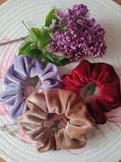 Gumki welurowe, zestaw, scrunchie, handmade,