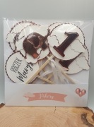 Pikery ozdoba do ciast ROCZEK dziewczynki imię różowe złoto