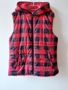 Kamizelka damska czarno czerwona krata roz.xl wymiary opis firmy Terranova