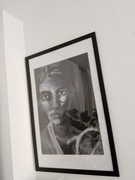 Jana Pael obraz akwarela Ekspresjonizm portret Hamburg 1998 Vintage