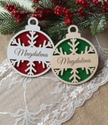 Drewniana bombka świąteczna z imieniem | personalizacja