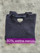 Wełna Ciepły granatowy sweter męski Jasper Conran Rozmiar M