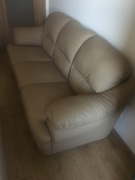 Kanapa skórzana beżowa