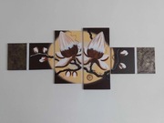 Obraz tryptyk magnolie  ręcznie malowany na płótni