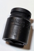 Bahco nasadka udarowa 24 mm 1/2" 6-kątna krótka czarna klucz nasadowy