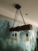 Lampa wisząca Loft Drewniana belka