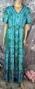 Długa sukienka maxi  zielono-turkusowa boho lato, SHEILAY XL