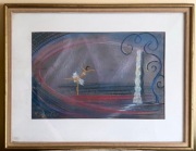 Piękny pastelowy obraz - Baletnica - Karl Schaefer - 1930r - tancerka