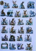 Naklejki, wlepy, Świeta, Wielkanoc, Ozdoby, Królik - 50 sztuk 