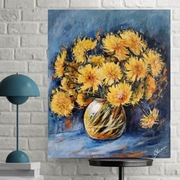 Obraz olejny akrylowy "mlecze" 50x60