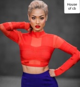 Crop top crootop z długim rękawem festiwalowy house of CB 38 M 